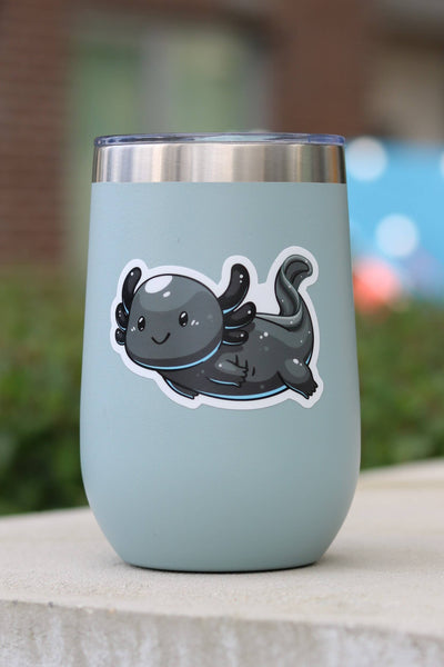 Black Axolotl Vinyl Sticker