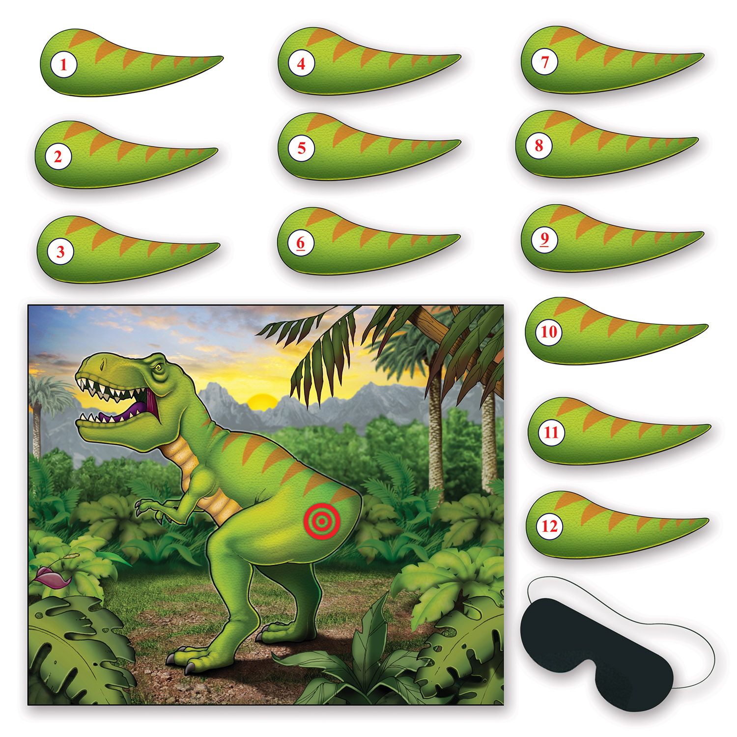 Pin The Tail On The Dinosaur Party Game