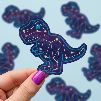 T-Rex Constellation Sticker - Vinyl | Weather-Proof | Decal