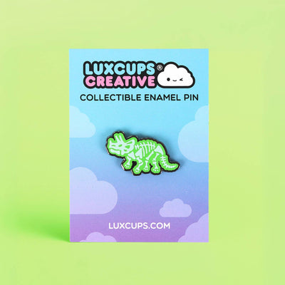 Triceratops Skeleton Pin - 2 Posts | Hard Enamel | Lapel Pin