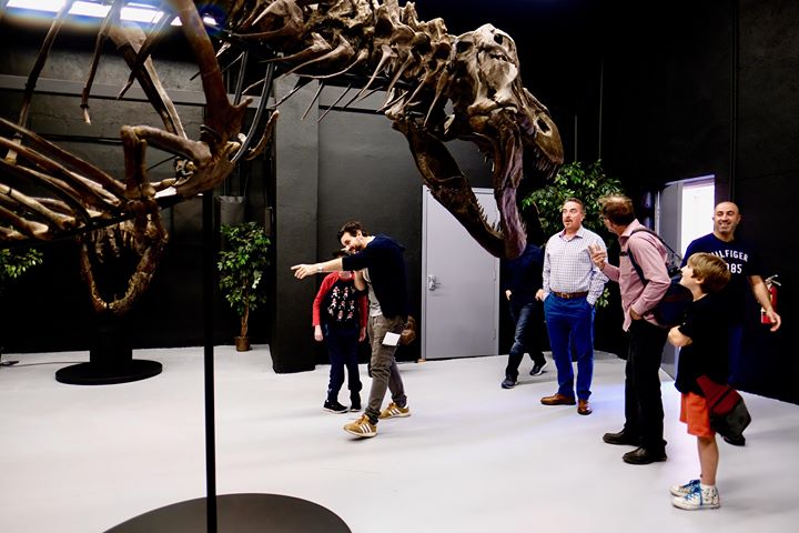 Tyrannosaurus rex - skeleton  VIPs from the Help Fill A Dream Foundation meet Victoria the T.rex.    (approx. 65 million years old)