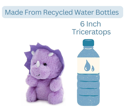 6" Purple Triceratops Plush