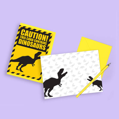 CAUTION! Quilmesaurus Dinosaur Greeting Card