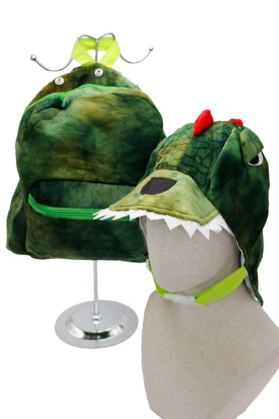 Youth Kids Dinosaur Detachable Hood Plush Backpack