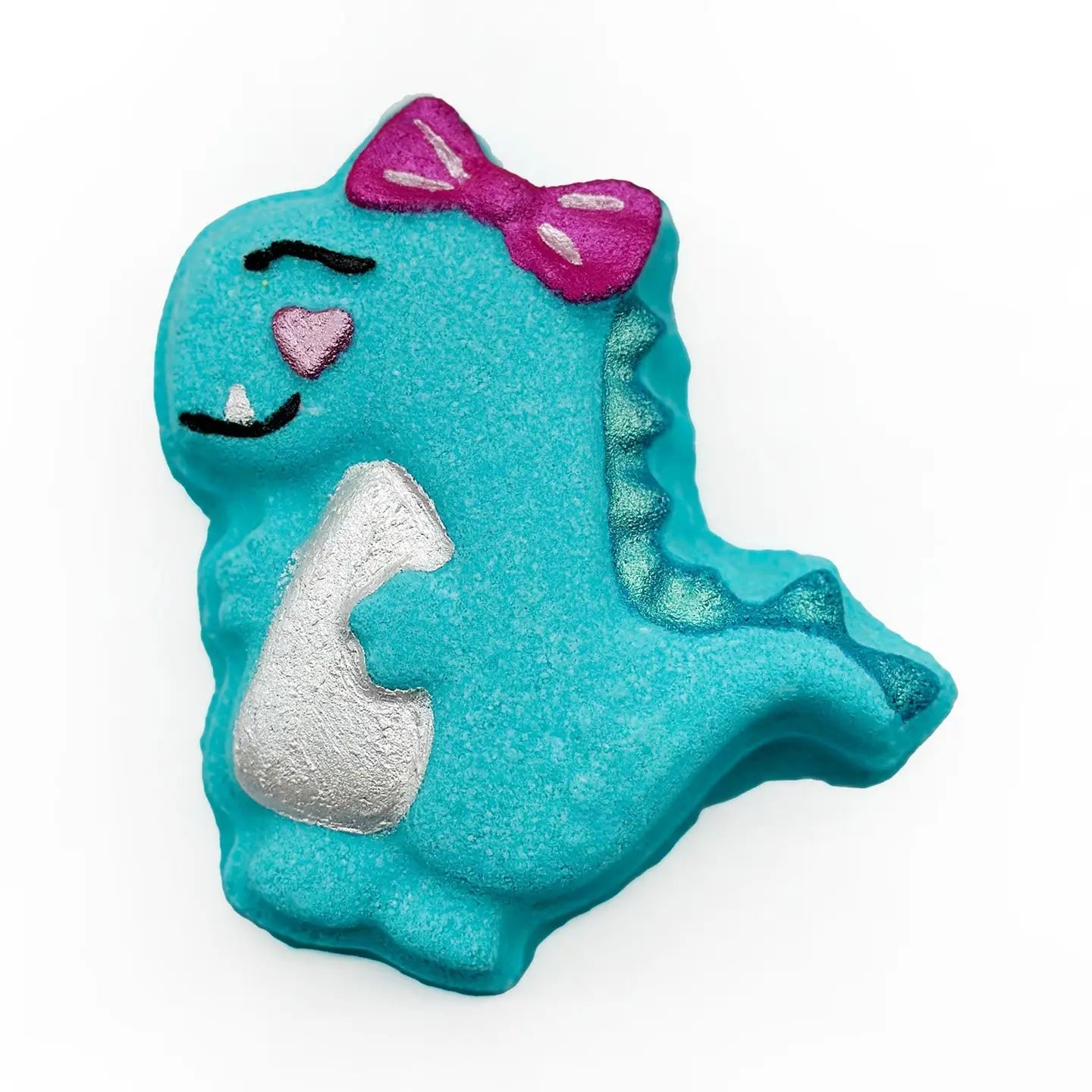 Teal Dino with Bow