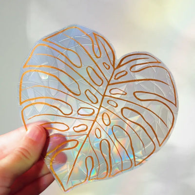 Monstera Leaf Suncatcher Sticker | Window Cling | Plant Gift