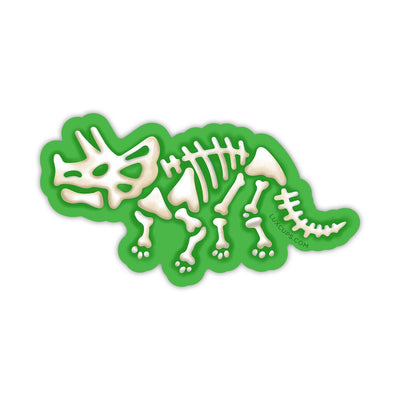 Triceratops Skeleton Sticker - Vinyl | Weather-Proof | Decal