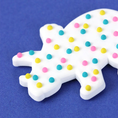 Triceratops Dino Cookie Magnet - Rubber | Die-Cut | All-Over