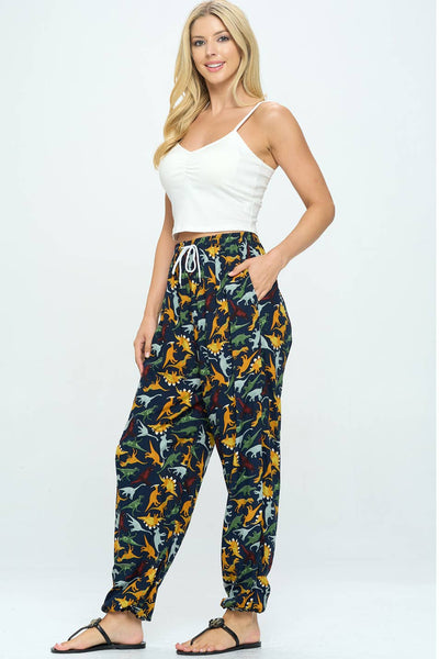 Dinosaur Print pants w/ Drawstring