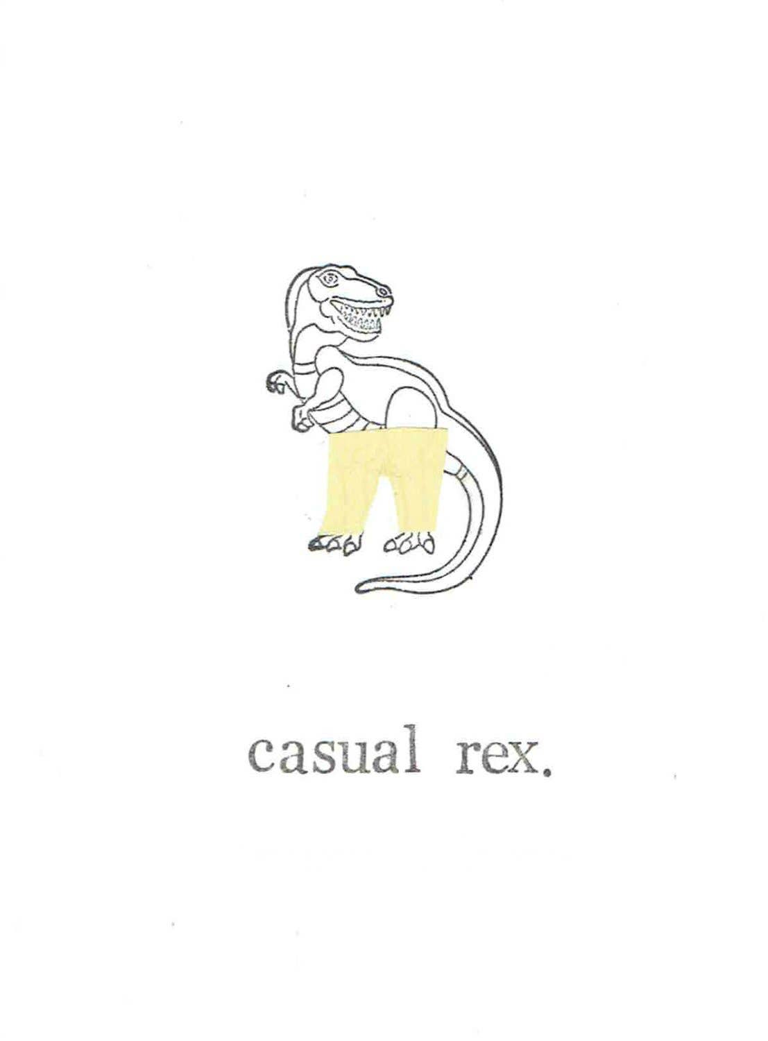 Casual Rex Dinosaur Birthday Card | Funny Paleontology Pun Natural History Humor