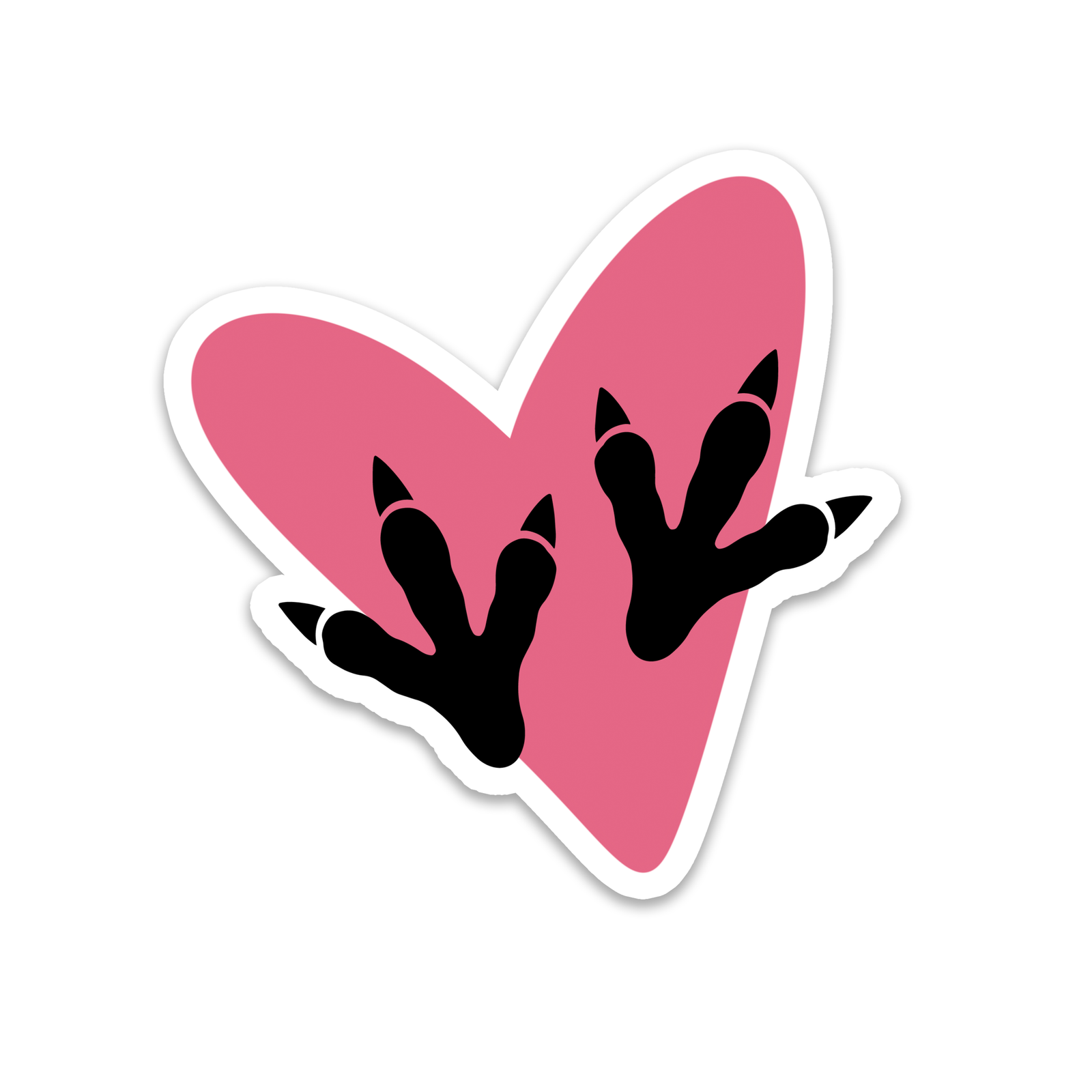 Dinosaur Heart Tracks Sticker