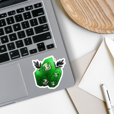 Green Skull Crystal Sticker