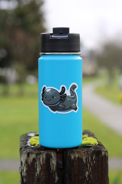 Black Axolotl Vinyl Sticker