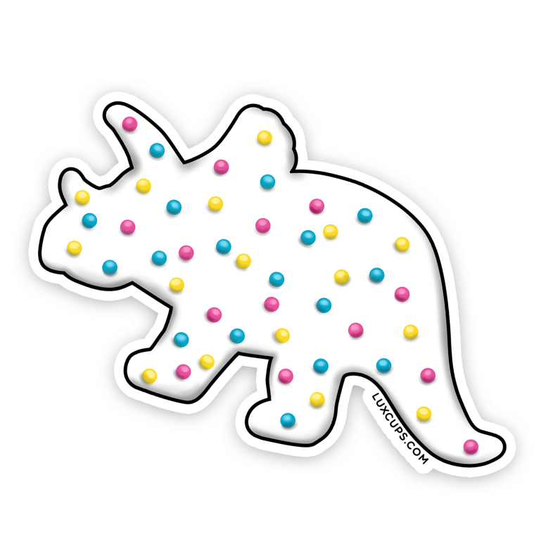 Dino Cookie Triceratops Sticker - Vinyl | Weather-Proof