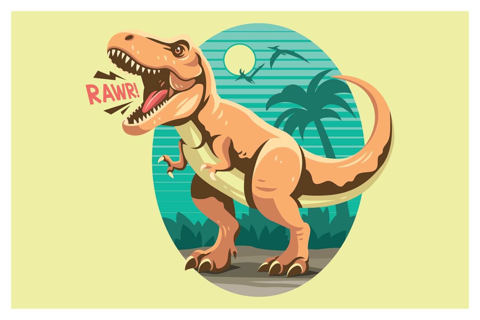 Postcard - RAWR T Rex