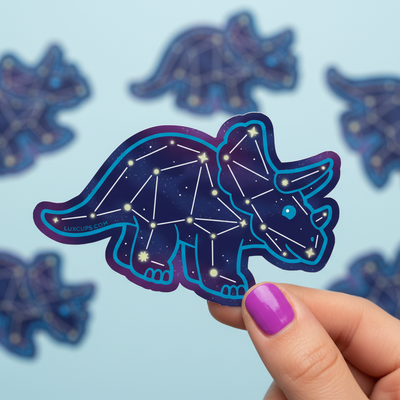 Triceratops Constellation Sticker - Vinyl | Die-Cut | Decal