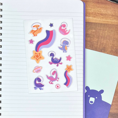 Space Dinos Puffy Stickers