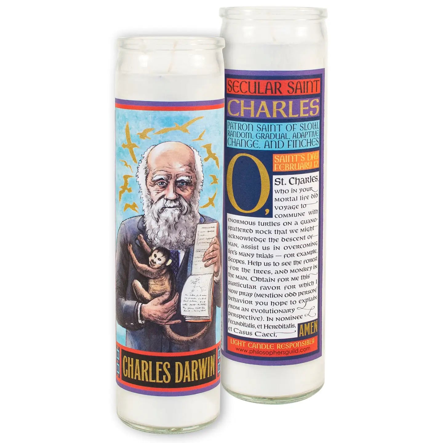 Charles Darwin Secular Saint Candle