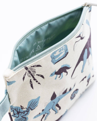Retro Paleontology Canvas Pencil Bag