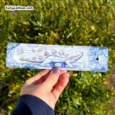 Crystal Stegosaurus Dinosaur Bookmark