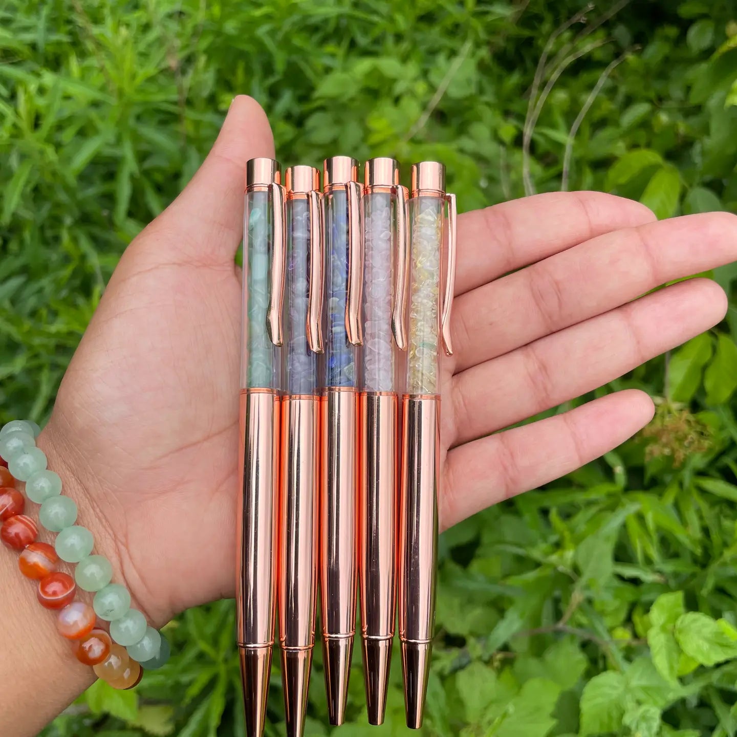 Gemstone Crystal Pen with Rose Gold Finish