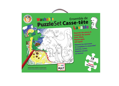 12 Pc Washable Colouring Puzzle Set