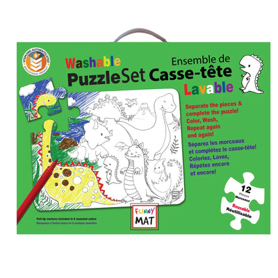 12 Pc Washable Colouring Puzzle Set
