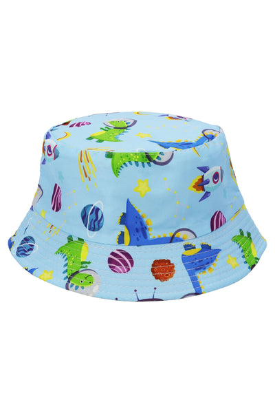 Kids Outer Space Dino Reversible Bucket Hat