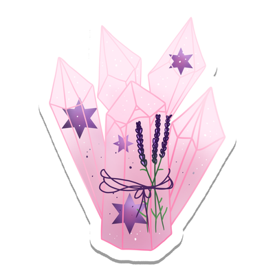 Lavender Crystal Waterproof Sticker