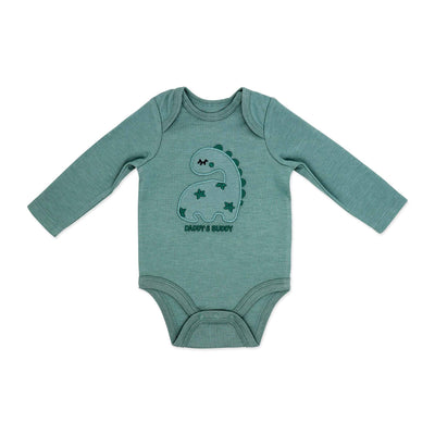 3 Piece Footed Set-Green Dinosaur