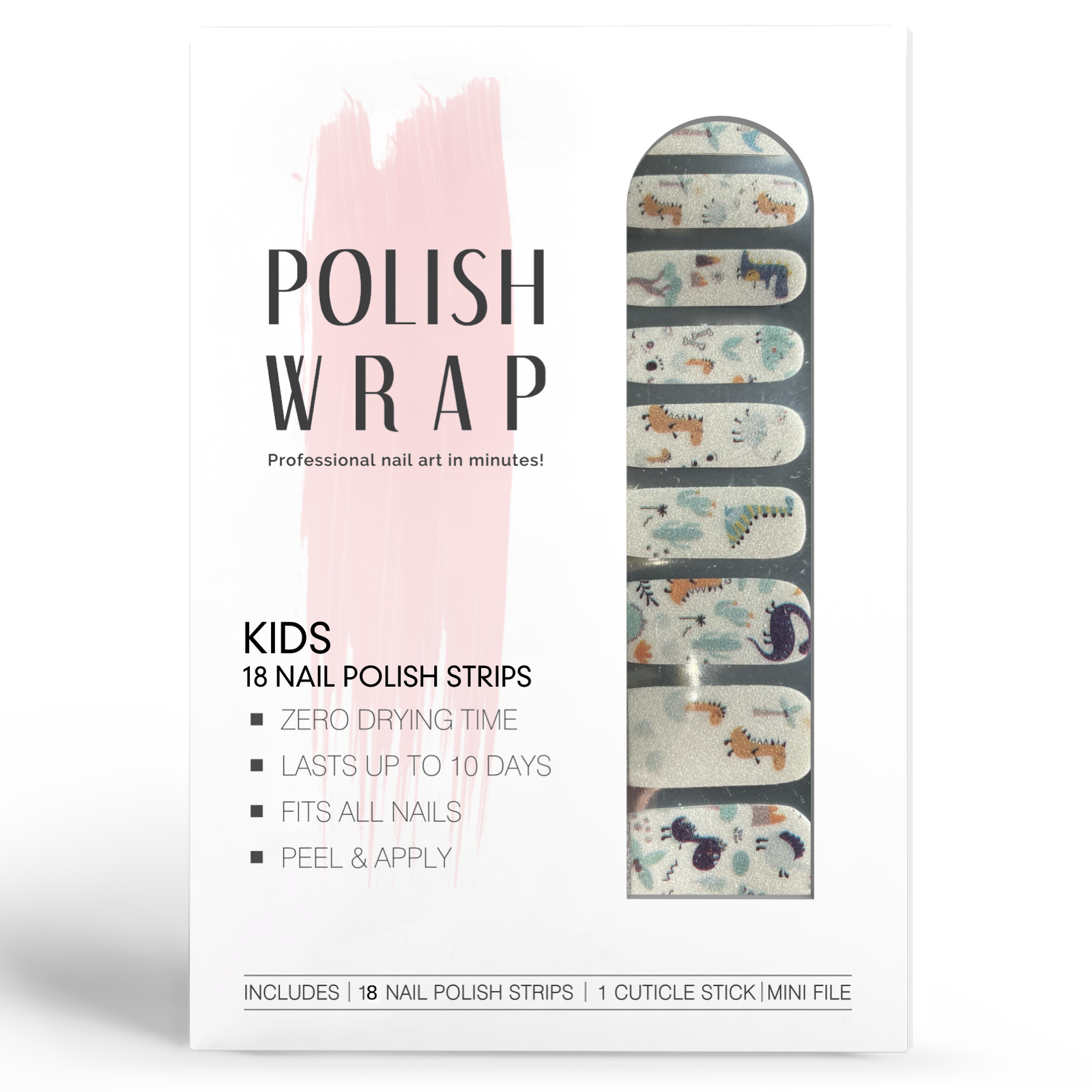 Kids Dino Friends Nail Polish Wraps