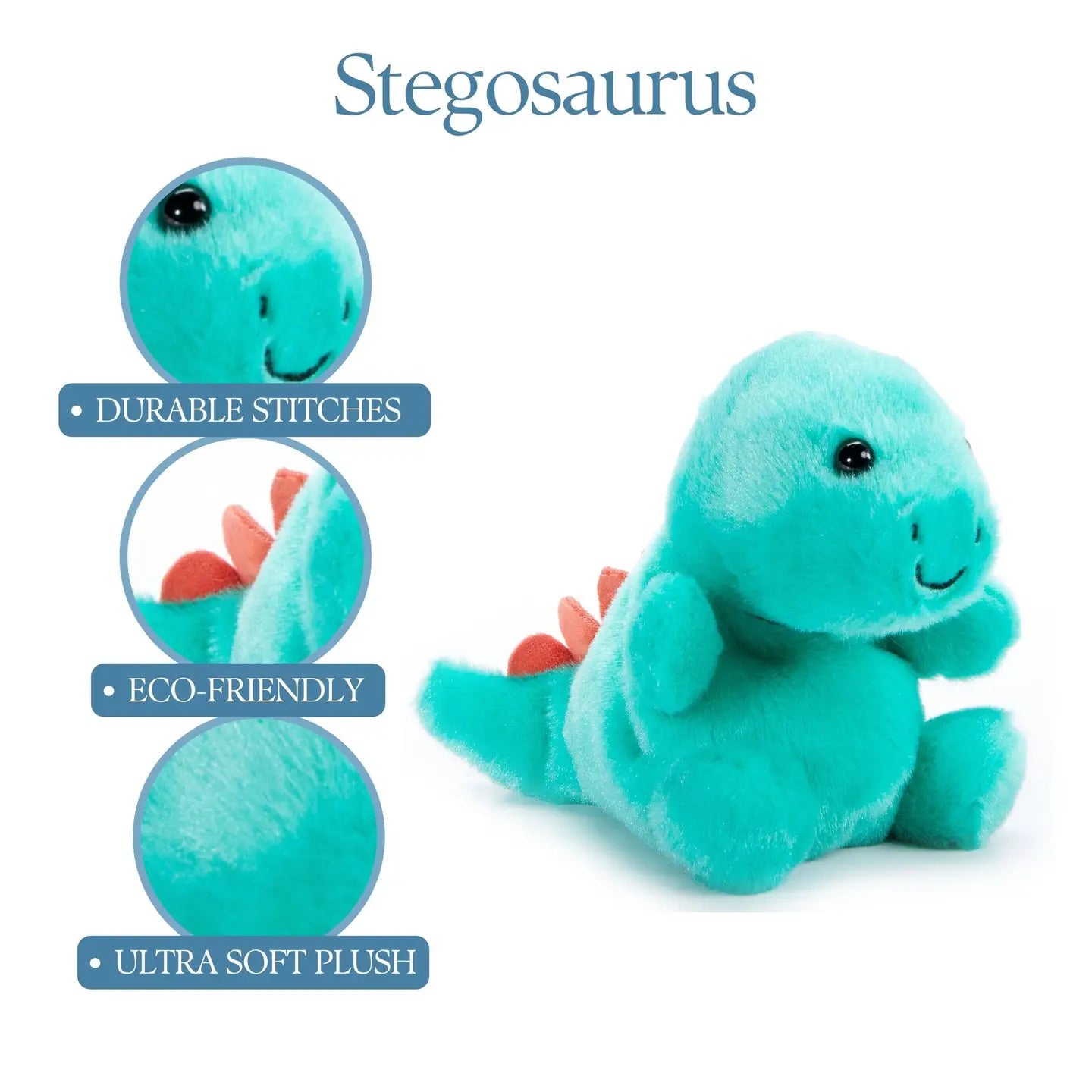 6" Blue Stegosaurus Plush