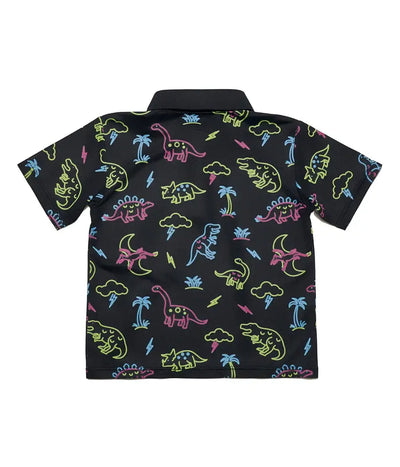 Neon Dino Toddler Golf Polo
