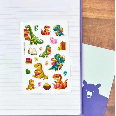 Prehistoric Page Turner sticker sheet