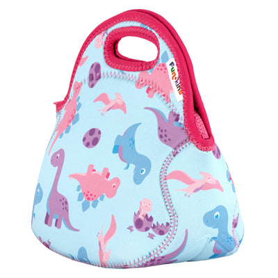 Small, Machine Washable Lunch Bag - Pink Dinos