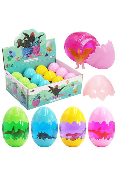 Jumbo Dino Figurine Egg Glitter Slime