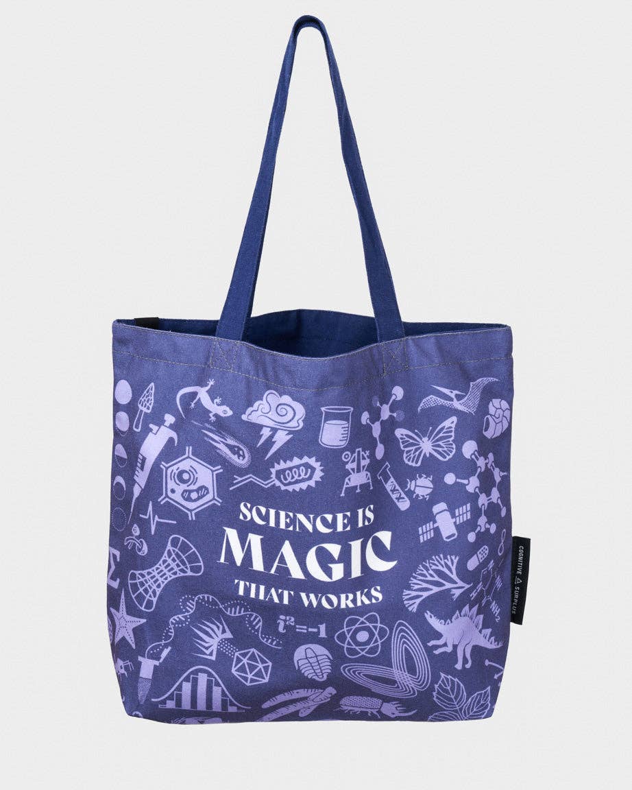 Science is Magic That Works Reversible Canvas Tote Bag