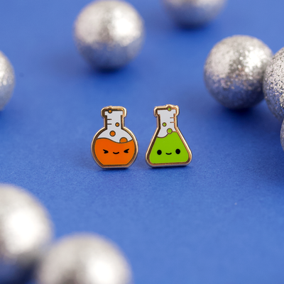 Beaker Buddies Earrings - 22k Gold | Stainless Steel Posts
