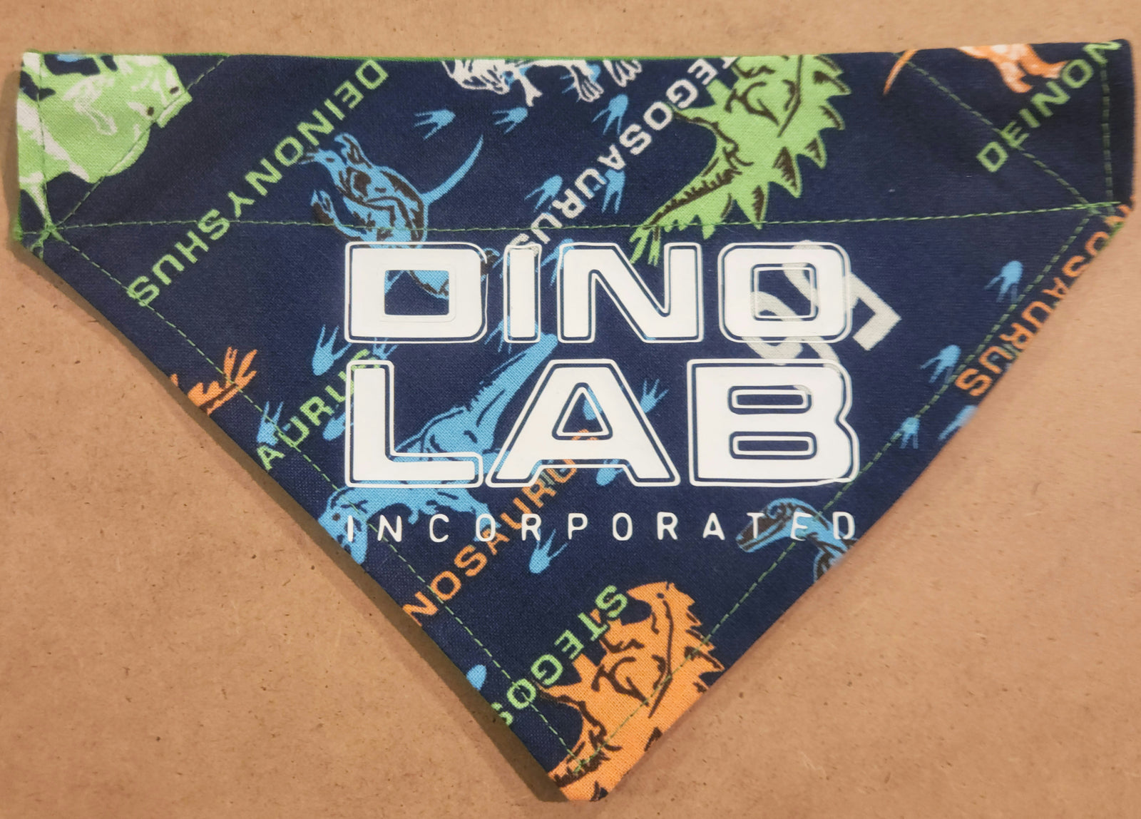 Small Dino Lab Dog Bandana. WITH writing add-on