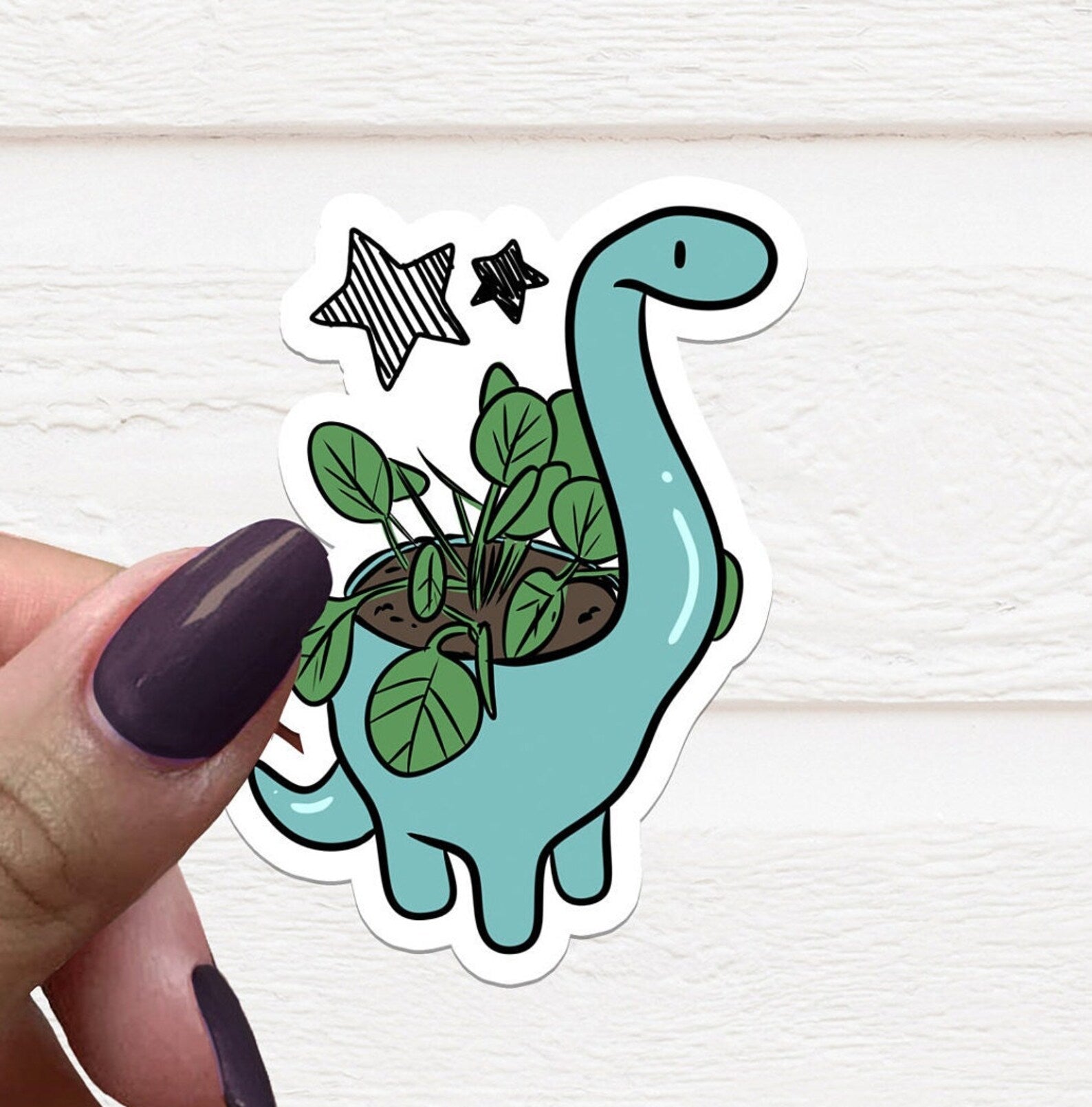 Dinosaur Planter Sticker