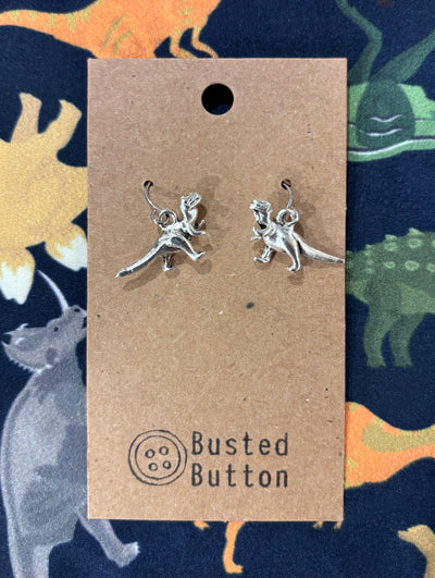 Small Metal Dinosaur Earrings