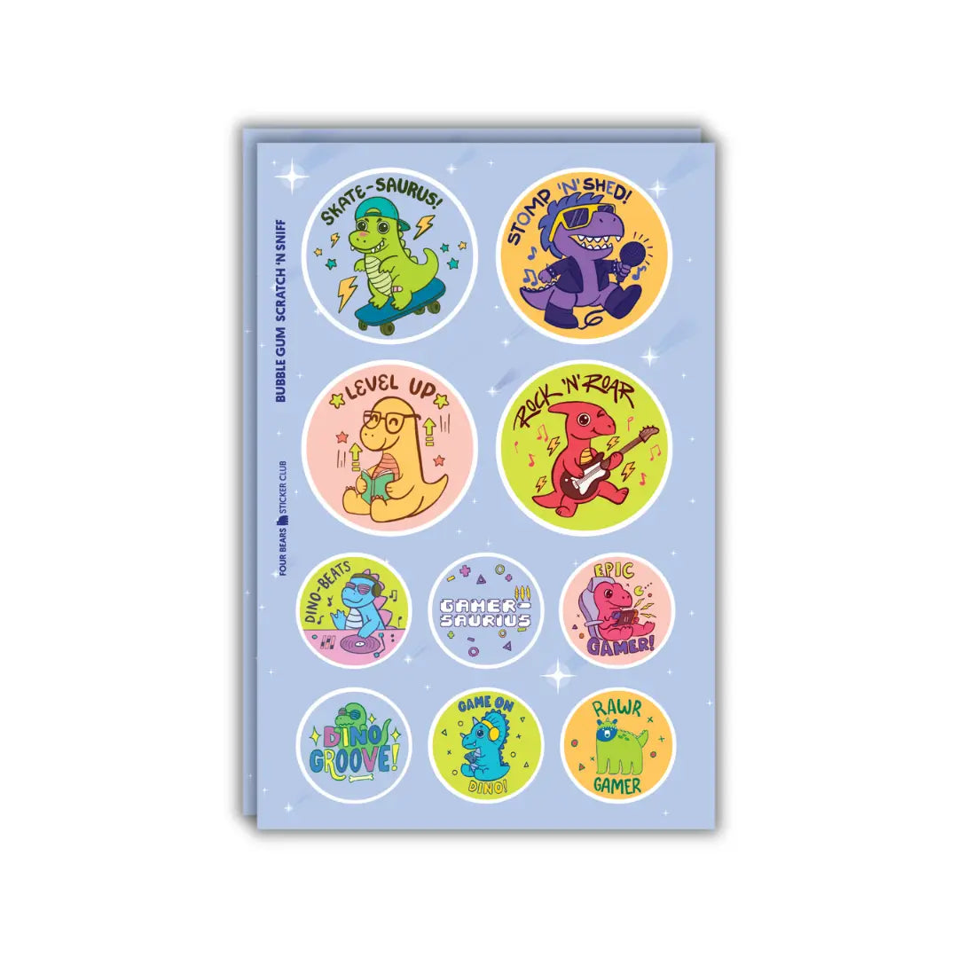 Gamer-Saurus sticker sheet