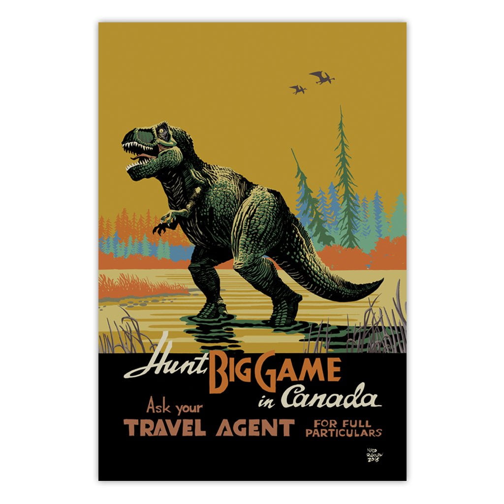 Big game T.rex postcard