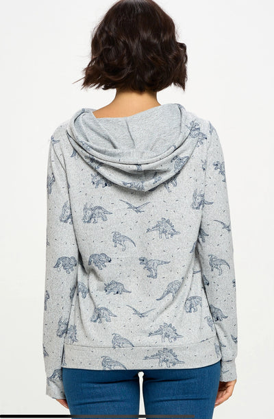 Dinosaur Print Hoodie