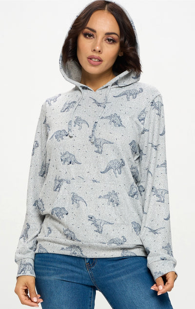 Dinosaur Print Hoodie