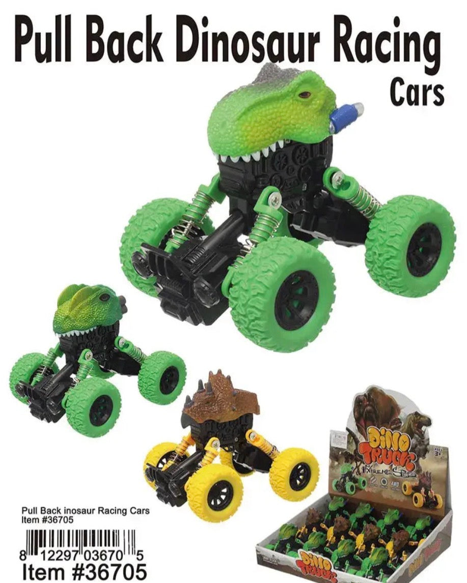 Pull Back Dinosaur Race Cars