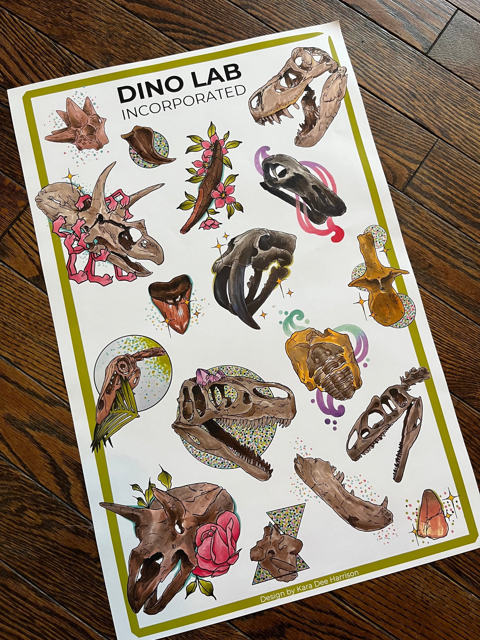 Dino Lab Specimens Poster 11x17