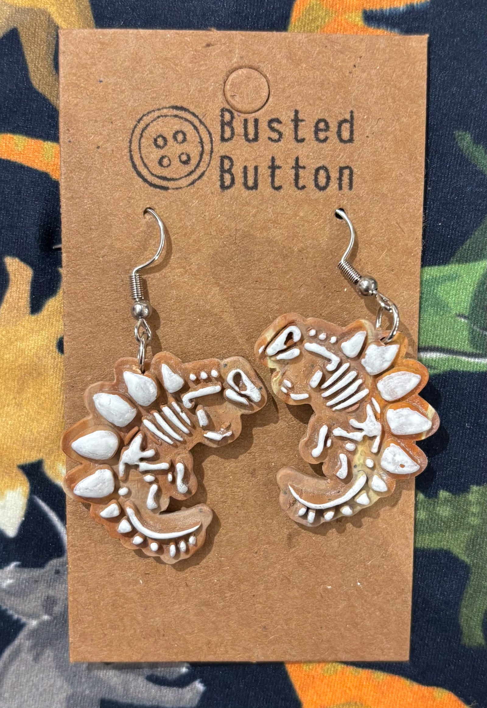 Death Curl Dino Earrings