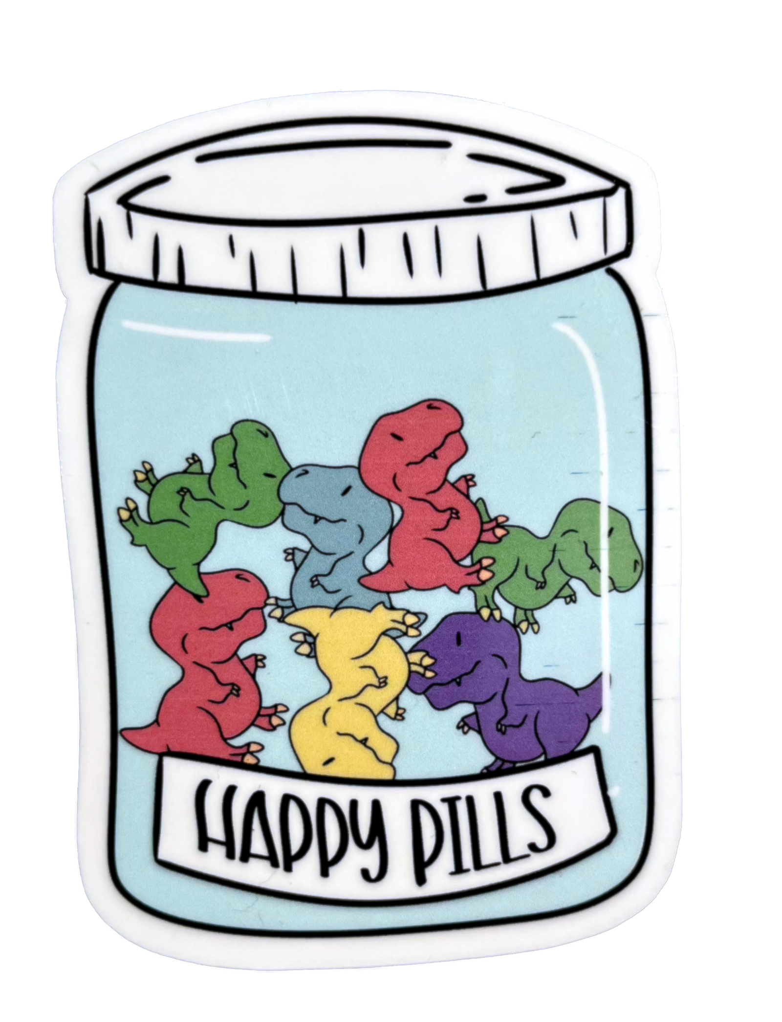 Dinosaur Happy Pills Sticker