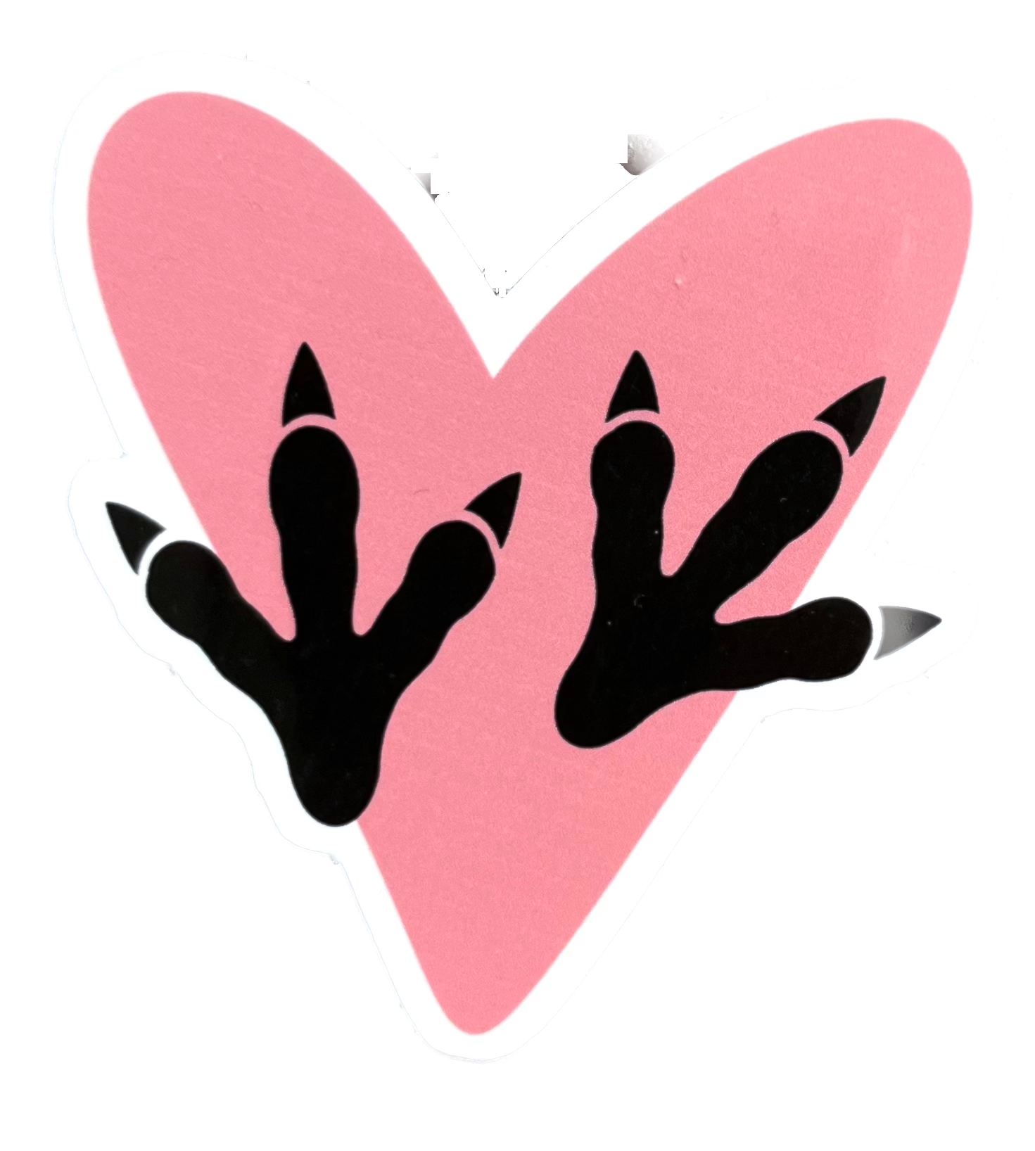Dinosaur Heart Tracks Sticker